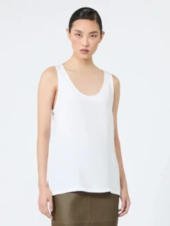 Silk crepe de chine top - WHITE