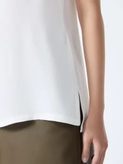 Silk crepe de chine top - WHITE