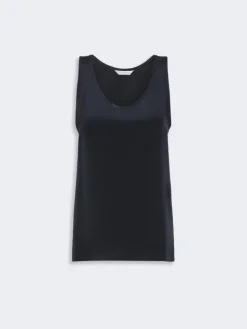 Silk crepe de chine top - ULTRAMARINE