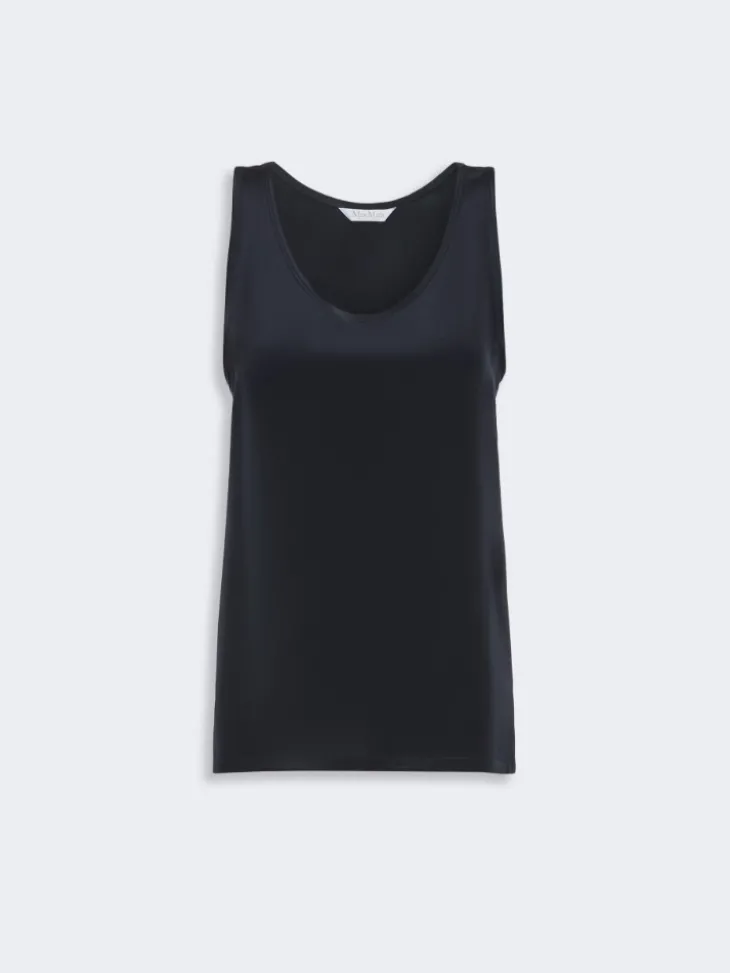 Silk crepe de chine top - ULTRAMARINE