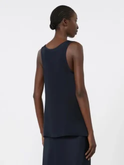 Silk crepe de chine top - ULTRAMARINE