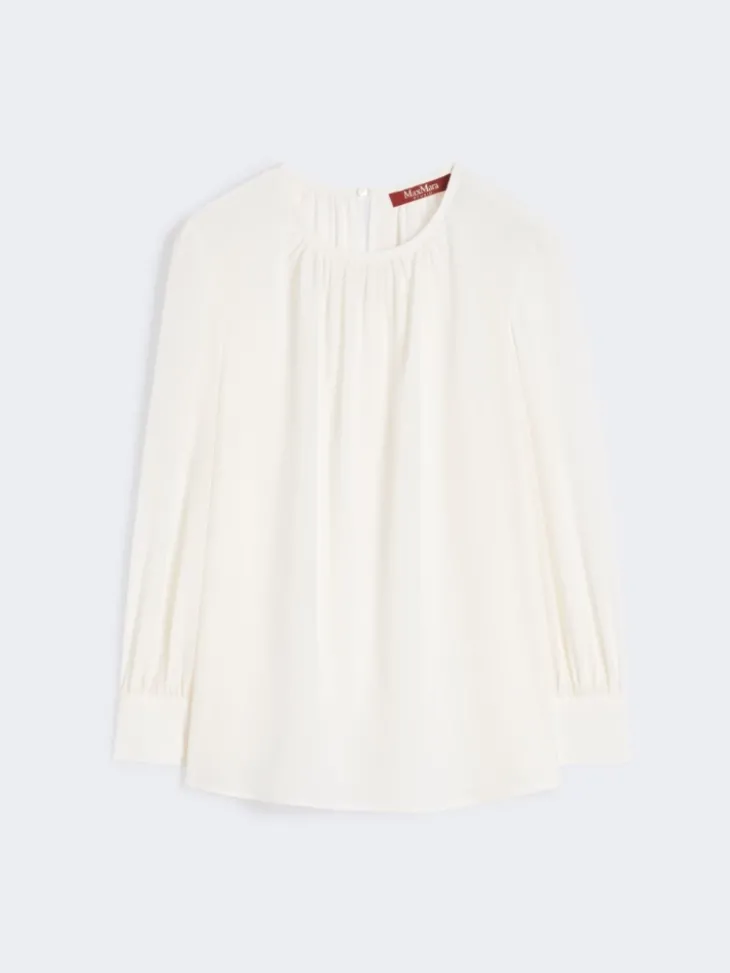 Silk crew-neck blouse - SILK