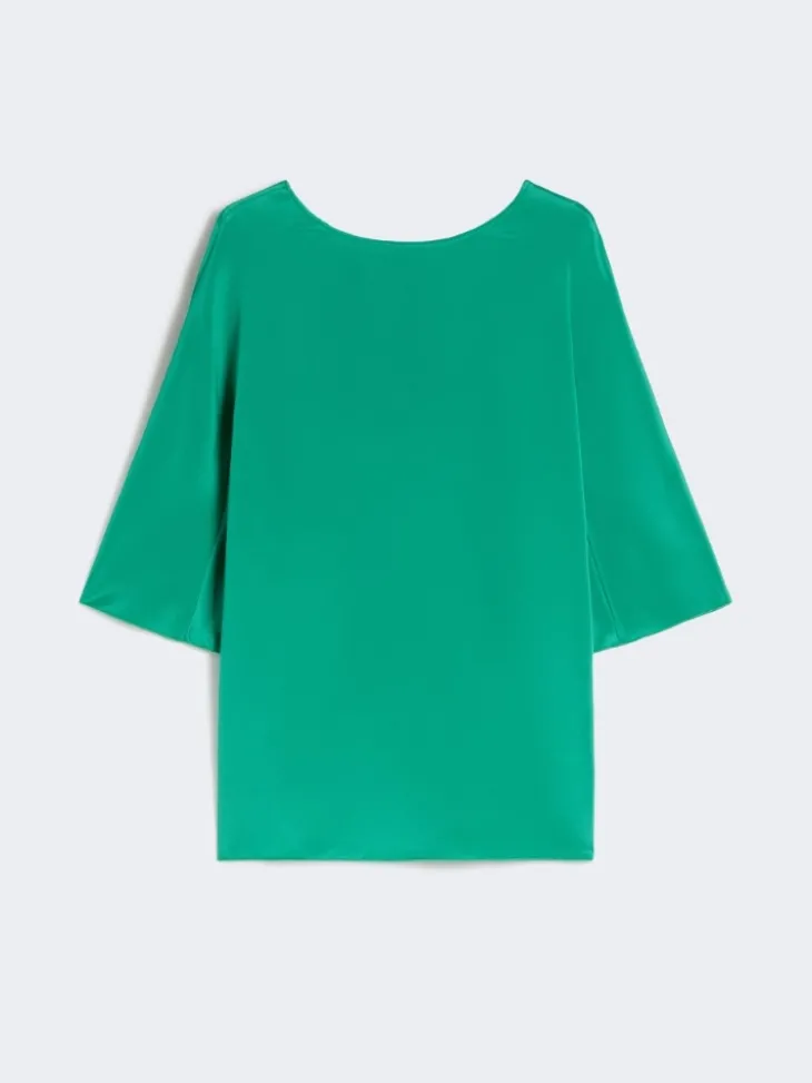 Silk crêpe de chine blouse - GREEN