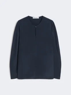 Silk crêpe de Chine blouse - ULTRAMARINE