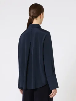 Silk crêpe de Chine shirt - ULTRAMARINE