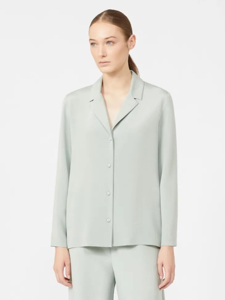 Silk crêpe de Chine shirt - PASTEL GREEN