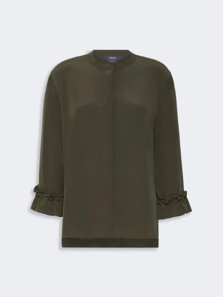Silk crêpe de Chine shirt - KAKI
