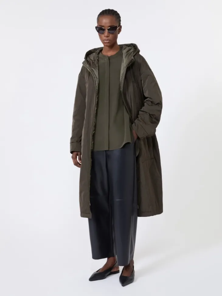 Silk crêpe de Chine shirt - KAKI