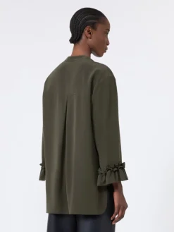 Silk crêpe de Chine shirt - KAKI