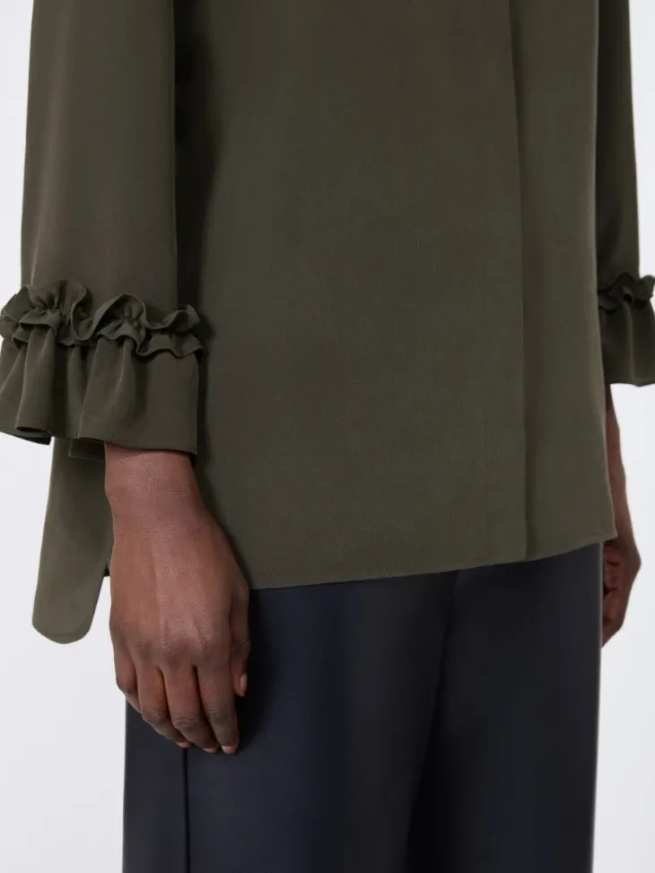 Silk crêpe de Chine shirt - KAKI