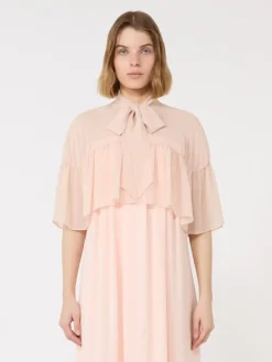Silk georgette cape - BEIGE PINK