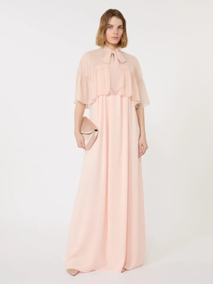 Silk georgette cape - BEIGE PINK