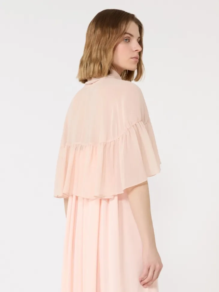 Silk georgette cape - BEIGE PINK