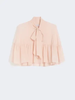 Silk georgette cape - BEIGE PINK