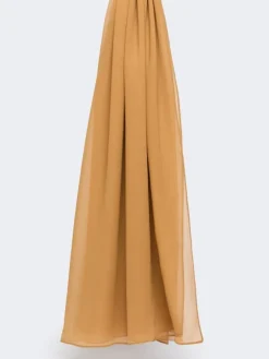 Silk georgette stole - CARAMEL