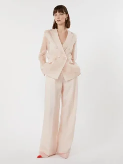 Silk organza blazer - POWDER