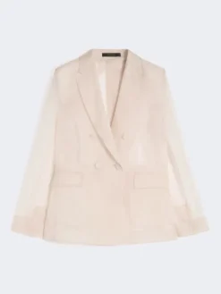 Silk organza blazer - POWDER