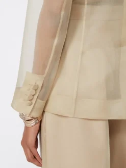 Silk organza blazer - SAND