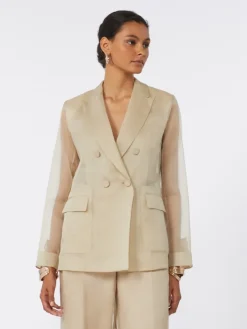Silk organza blazer - SAND