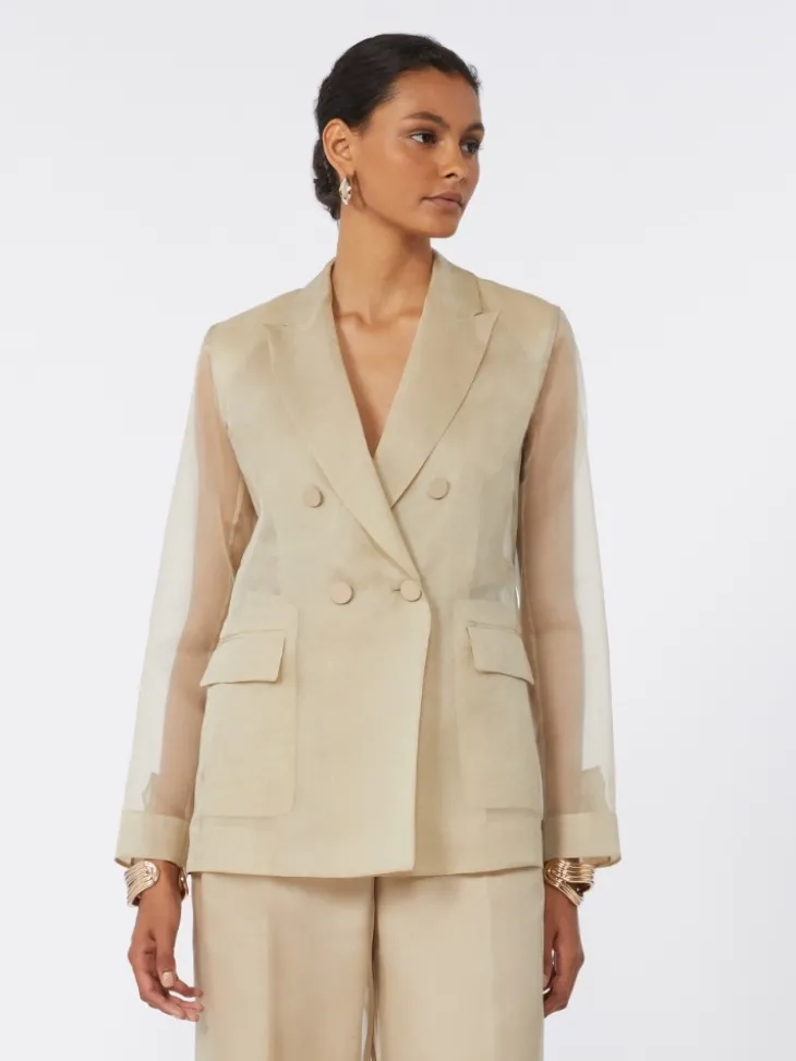 Silk organza blazer - SAND