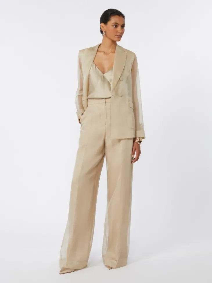 Silk organza blazer - SAND