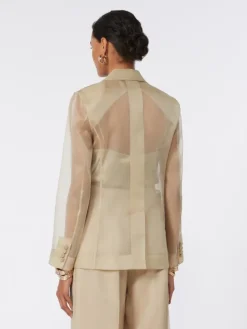 Silk organza blazer - SAND