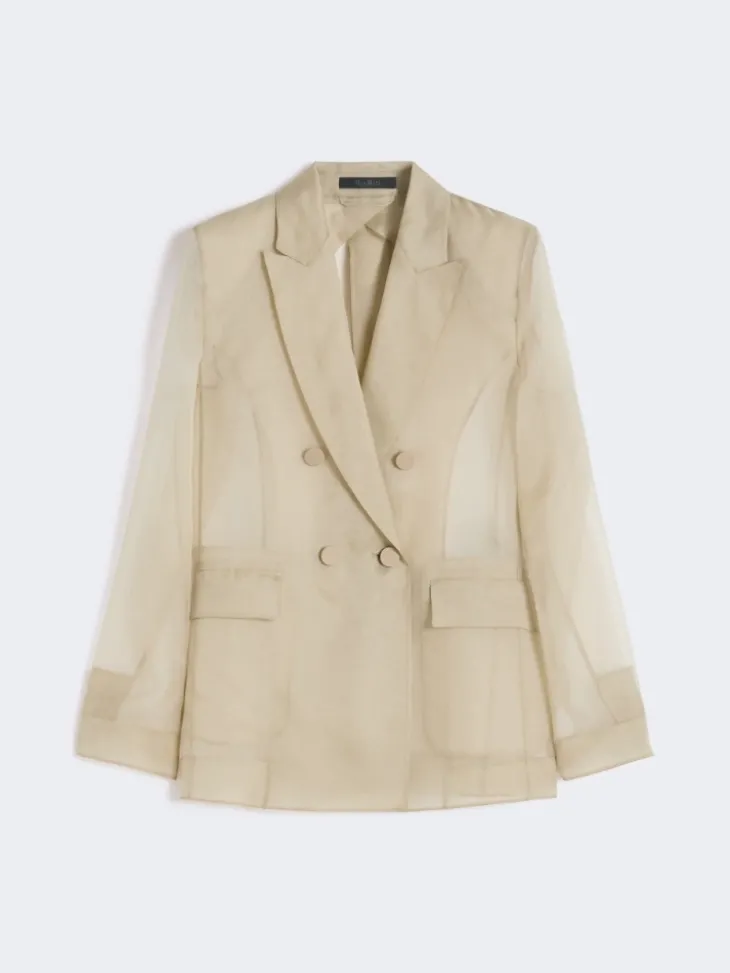 Silk organza blazer - SAND