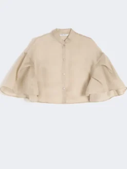 Silk organza cape - BEIGE