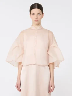 Silk organza cape - BEIGE PINK