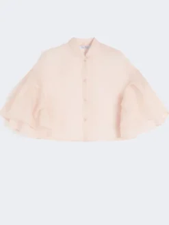 Silk organza cape - BEIGE PINK