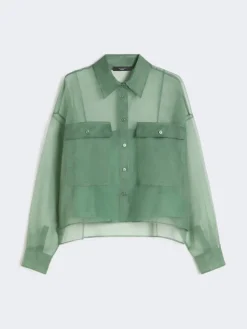 Silk organza shirt - GREEN