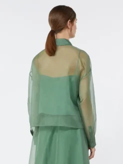 Silk organza shirt - GREEN