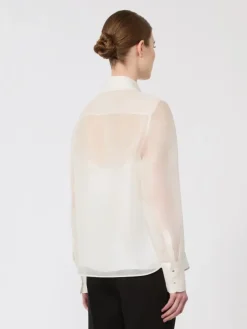 Silk organza shirt - WHITE