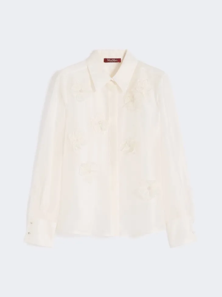 Silk organza shirt - WHITE
