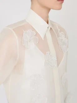 Silk organza shirt - WHITE