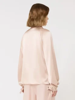 Silk satin shirt - POWDER