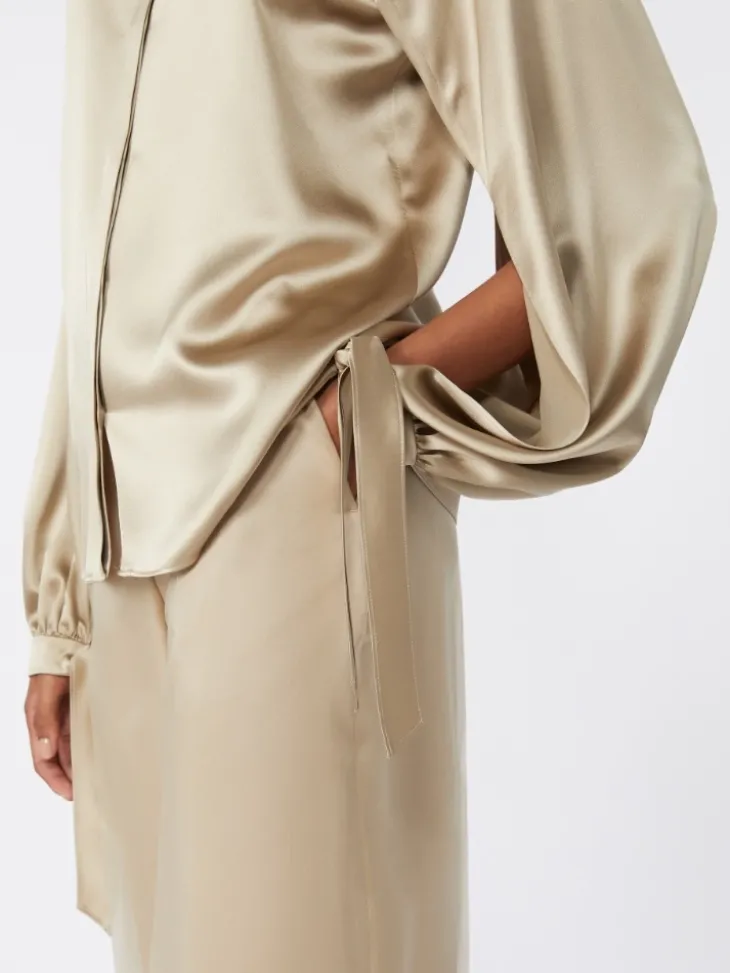 Silk satin shirt - SAND