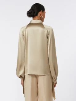 Silk satin shirt - SAND