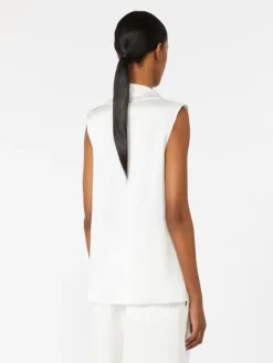 Silk satin top - WHITE