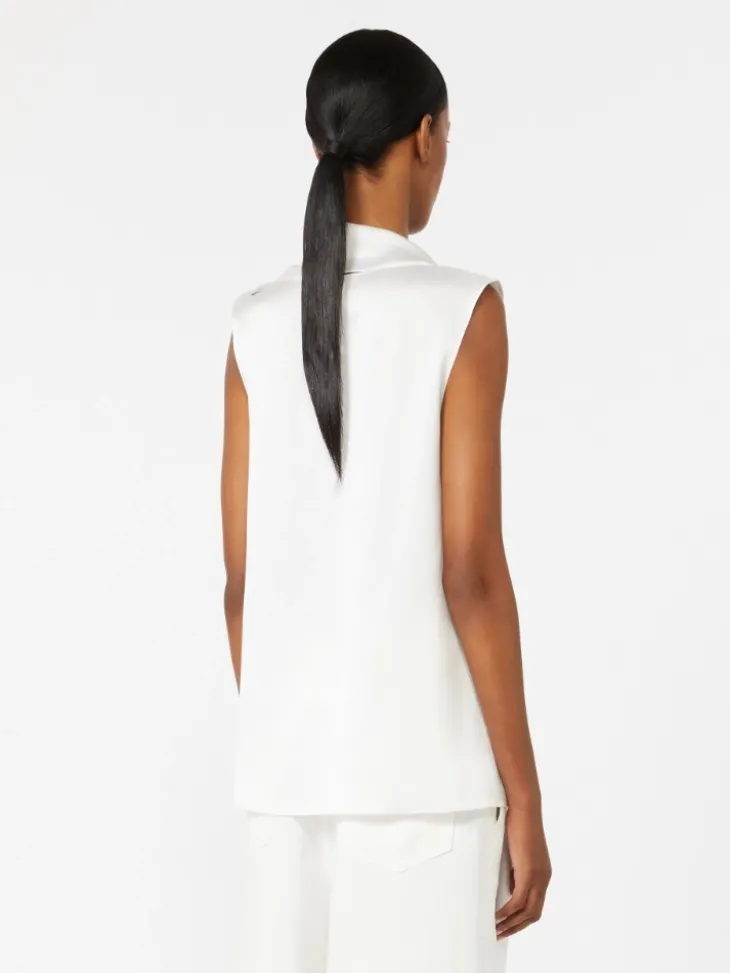 Silk satin top - WHITE