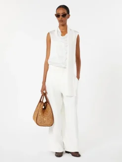 Silk satin top - WHITE