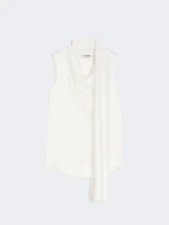 Silk satin top - WHITE