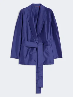 Silk shantung tunic - CORNFLOWER BLUE