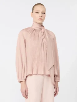 Silk taffeta blouse - POWDER