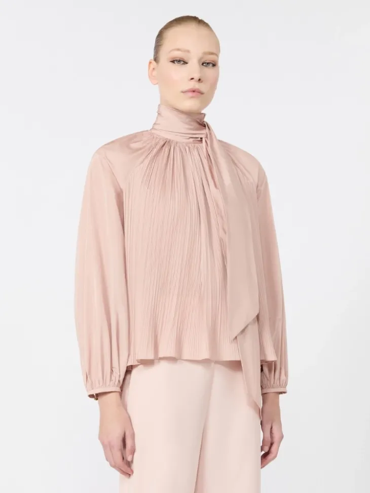 Silk taffeta blouse - POWDER