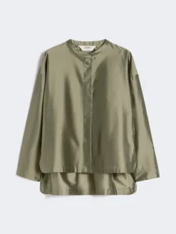 Silk-blend organza shirt - SAGE GREEN