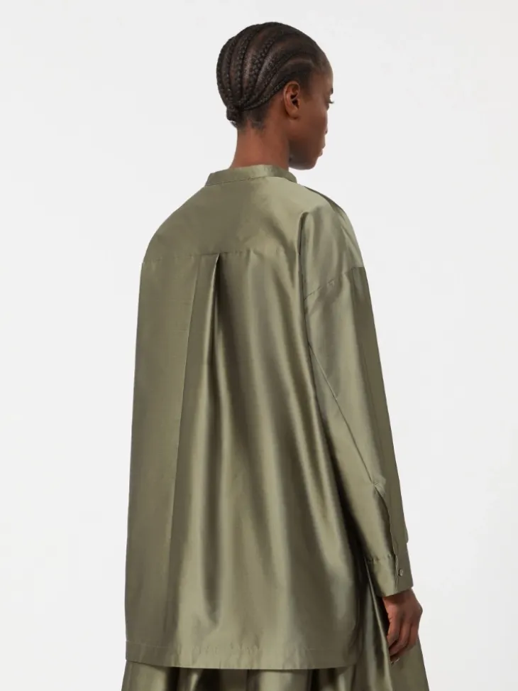 Silk-blend organza shirt - SAGE GREEN