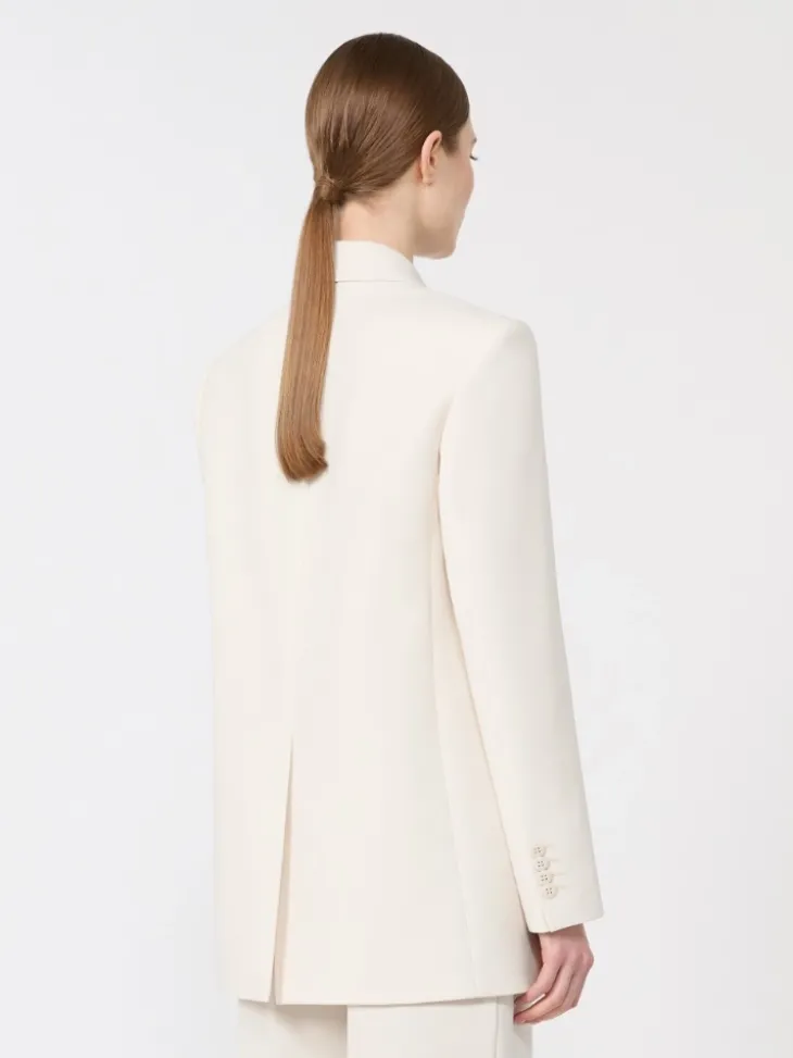 Single-breasted cady blazer - BEIGE