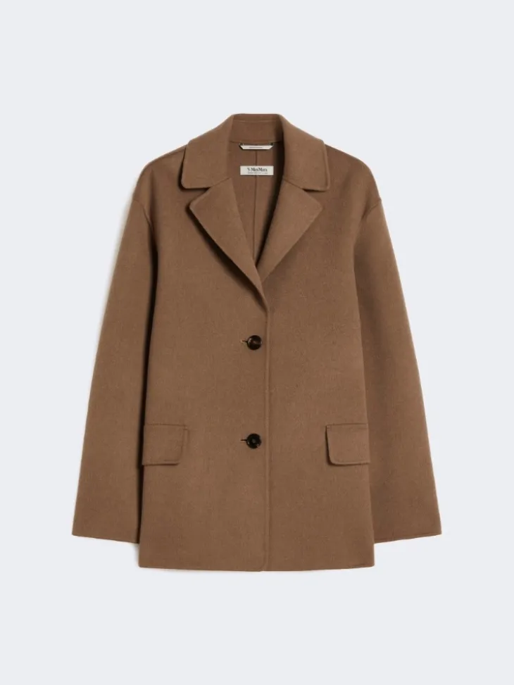 Single-breasted double-faced wool jacket - CAMEL