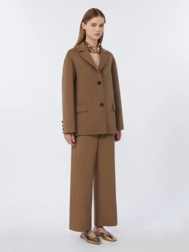 Single-breasted double-faced wool jacket - CAMEL